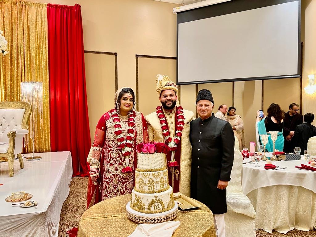 Families gathered during an interfaith wedding