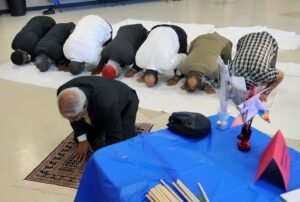Muslims Praying together